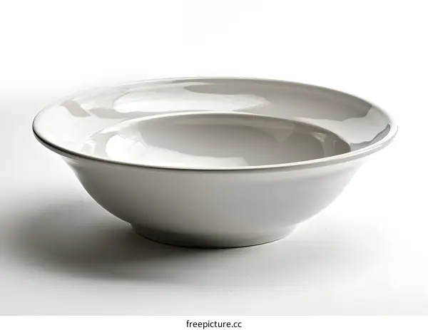 White Ceramic Serving Bowl on White Background