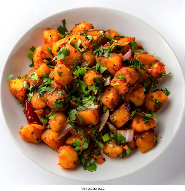 Spicy Potato Dish with Herbs and Spices