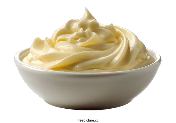 [Transparent Background PNG]Bowl of Mayonnaise on White Background