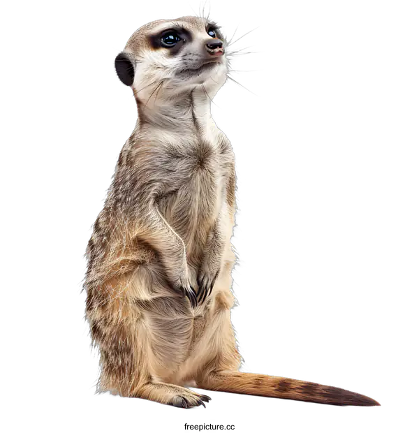 [Transparent Background PNG]meerkat standing on white background