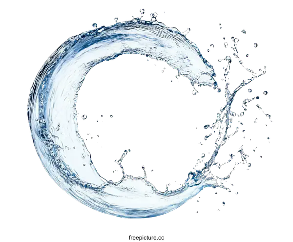 [Transparent Background PNG]Water Splashing Circle Illustration
