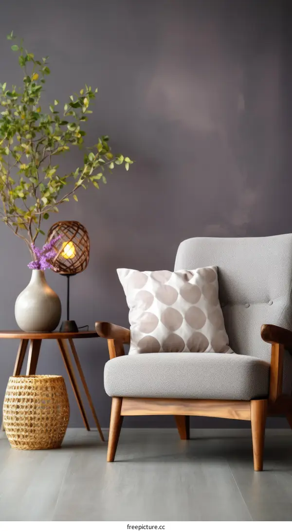 Modern Minimalist Living Room with Comfortable Chair