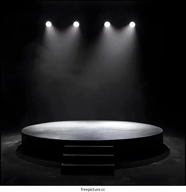 Empty Stage With Spotlights