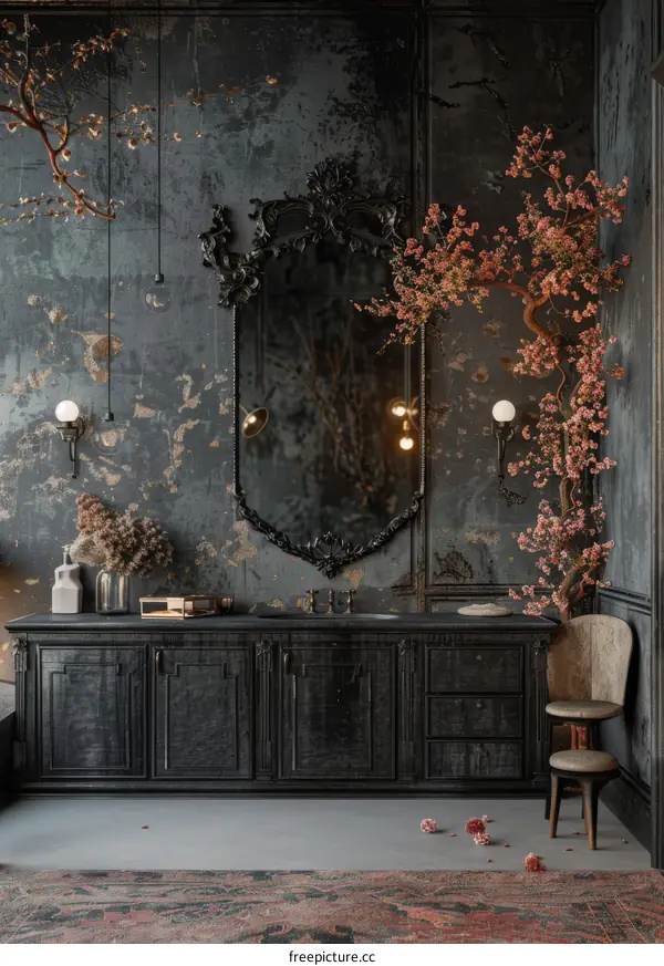 Dark Gothic Bathroom Interior Design