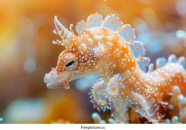 Orange pygmy seahorse