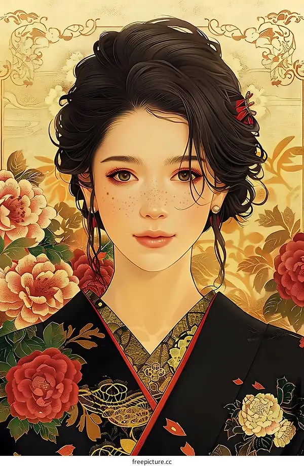 A Japanese Geisha in a Kimono