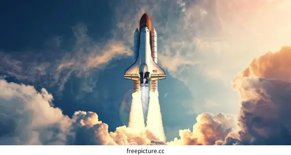 Space Shuttle Atlantis Launch into Orbit