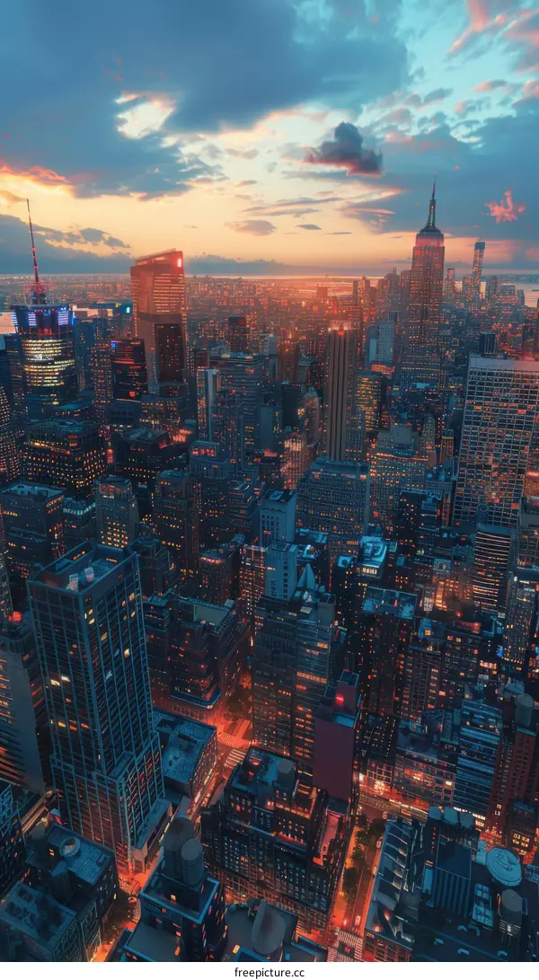 New York City Skyline at Sunset
