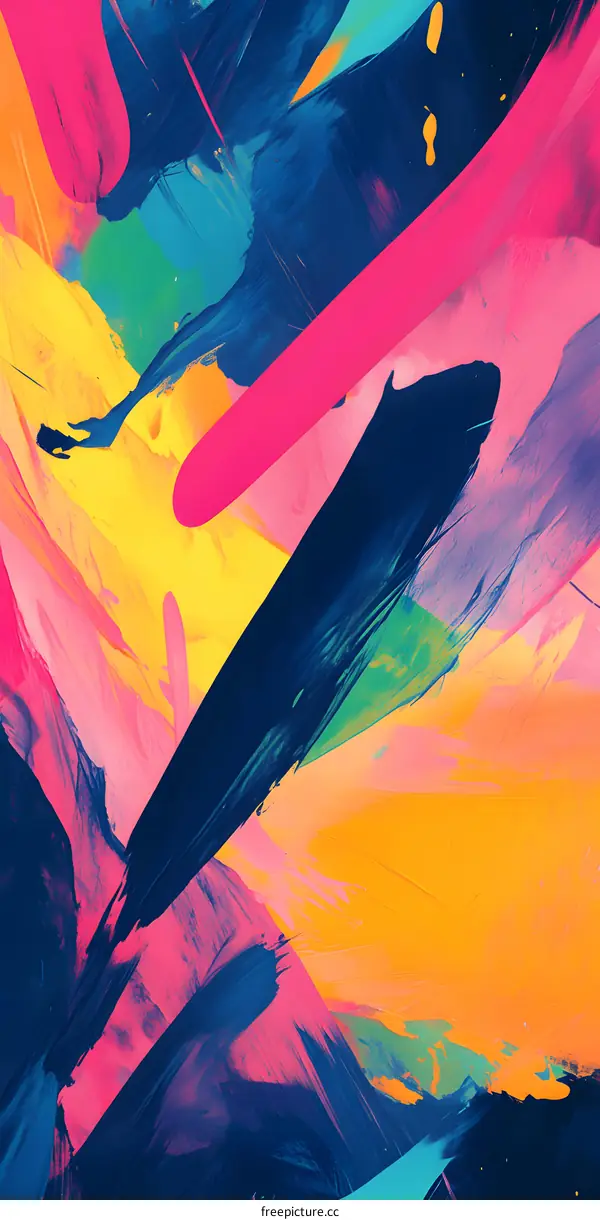 Abstract Colorful Paint Brush Strokes Background