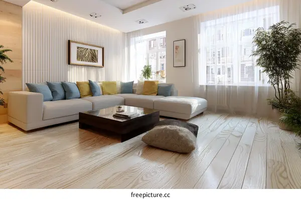 Modern Living Room Interior Design Illustration