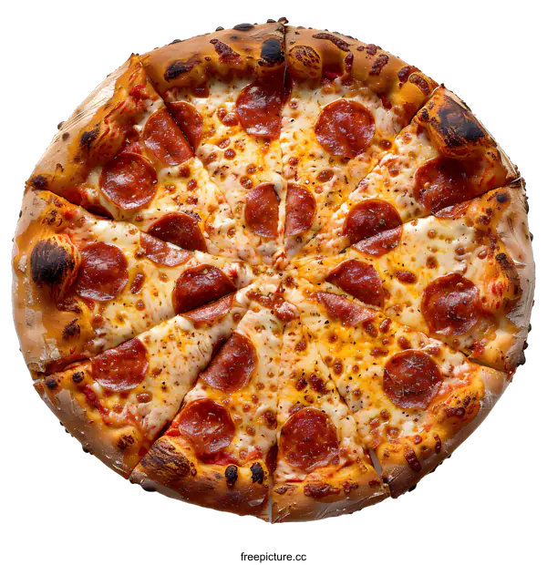 [Transparent Background PNG]Delicious pepperoni pizza on white background