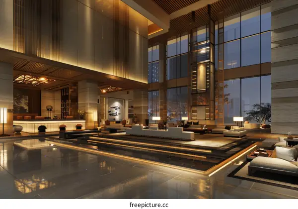 Modern Hotel Lobby Design Illustration