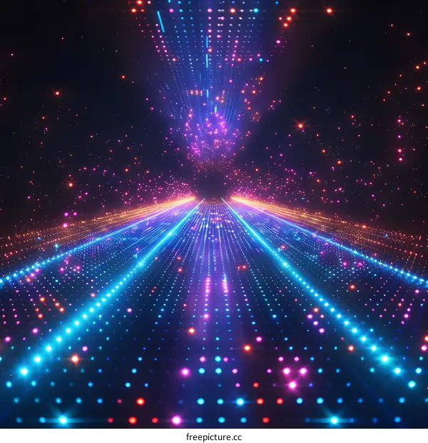 Abstract Colorful Light Tunnel