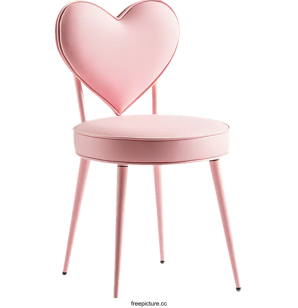 [Transparent Background PNG]Pink Heart-Shaped Chair Design