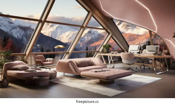 Luxury Mountain Cabin with Panoramic Windows Offering Stunning Views