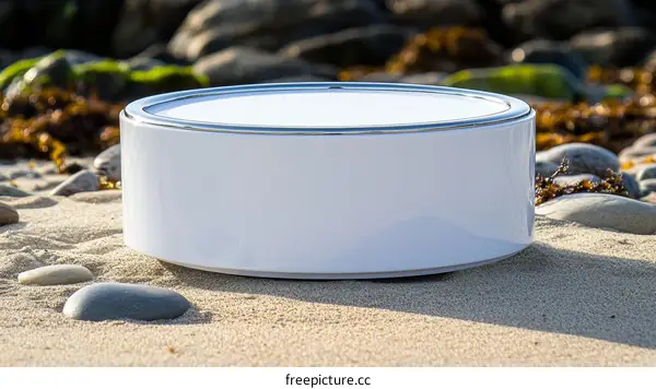 Modern White Outdoor Coffee Table on the Beach