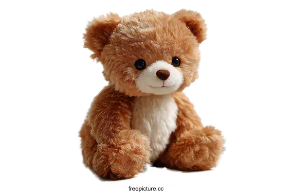 [Transparent Background PNG]Adorable Teddy Bear Sitting on a Surface
