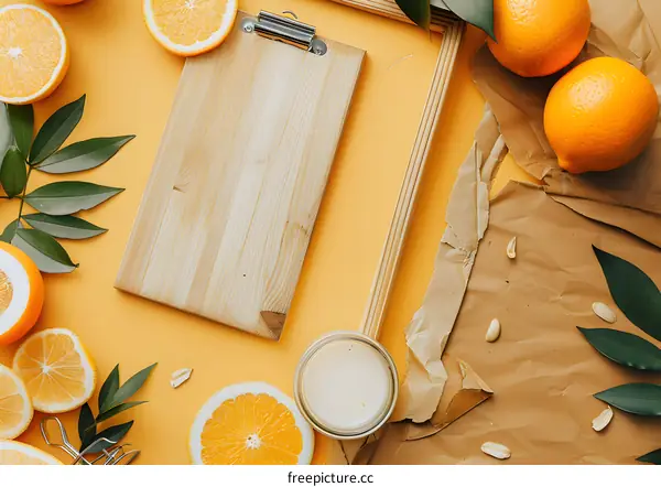 Orange Slices with Clipboard and Frame