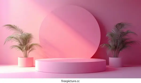 Pink Minimalist Aesthetic Display Podium