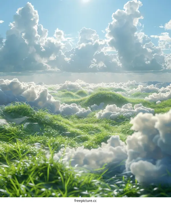 Two People Running on the Clouds