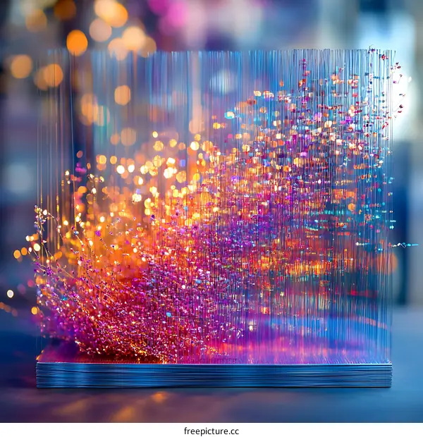 Abstract Light Installation with Colored Beads