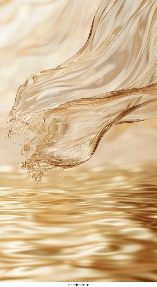 Abstract Liquid Flowing Gold Texture
