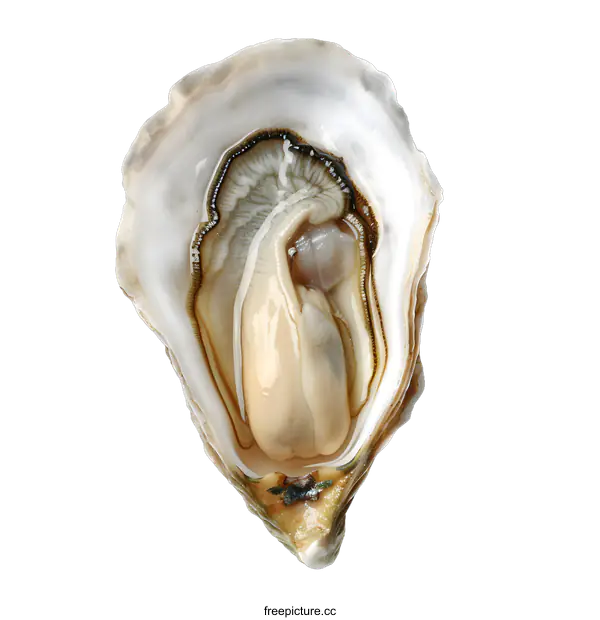 [Transparent Background PNG]Fresh Opened Oyster on White Background
