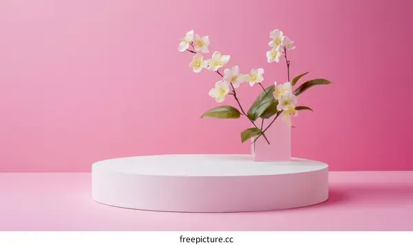 Pink Background Floral Display Stage