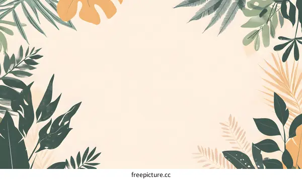 Tropical Leaves Background Illustration