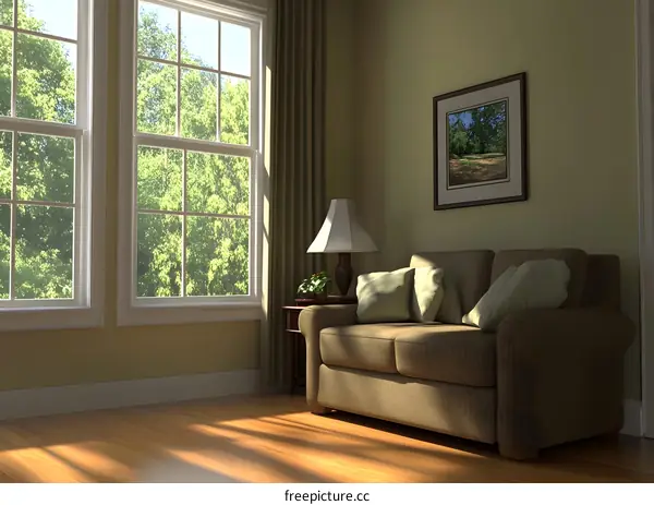 Modern Living Room Interior Design With Sofa and Window