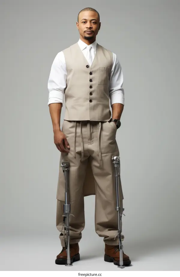 A Man with Prosthetic Legs