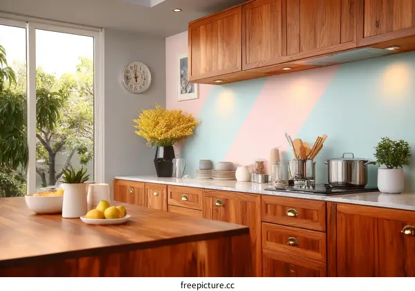 Stylish Modern Kitchen with Wooden Cabinets