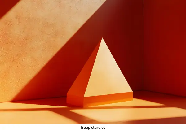 Orange Pyramid Abstract Minimalist Shape