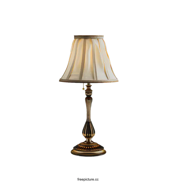 [Transparent Background PNG]Classic Table Lamp with White Shade