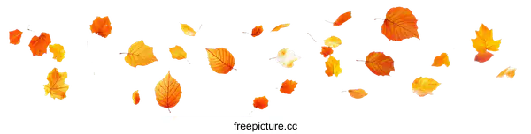 [Transparent Background PNG]Autumn Leaves Floating in the Air