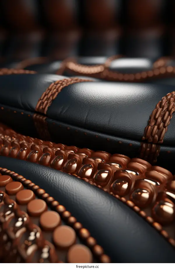 Blue and brown leather car seat