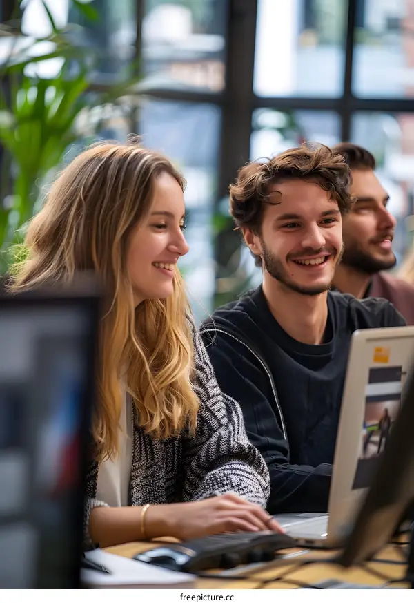 Colleagues working together in an office