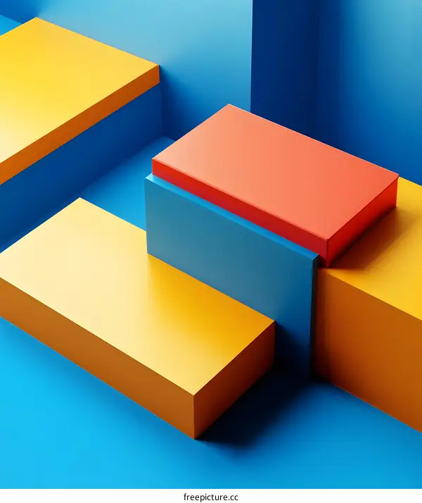 Abstract Geometric Shapes Background with Yellow Blue and Red Colors