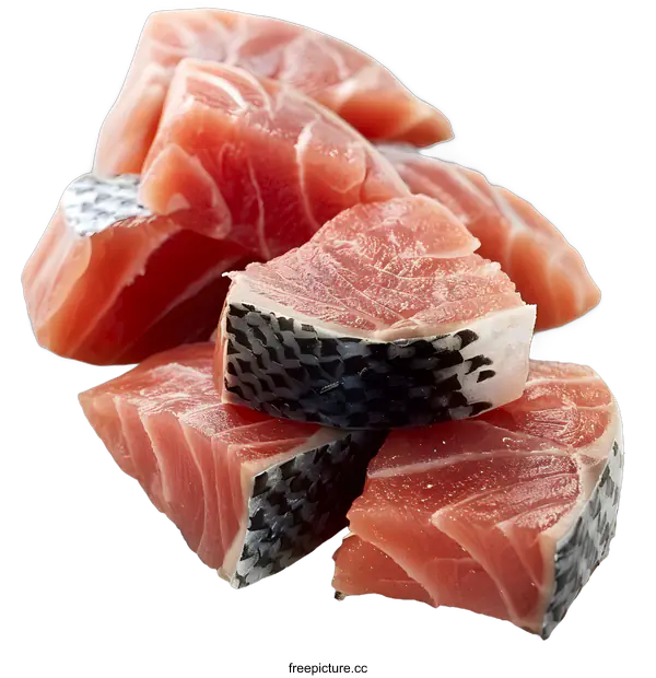 [Transparent Background PNG]Fresh raw salmon fish steaks