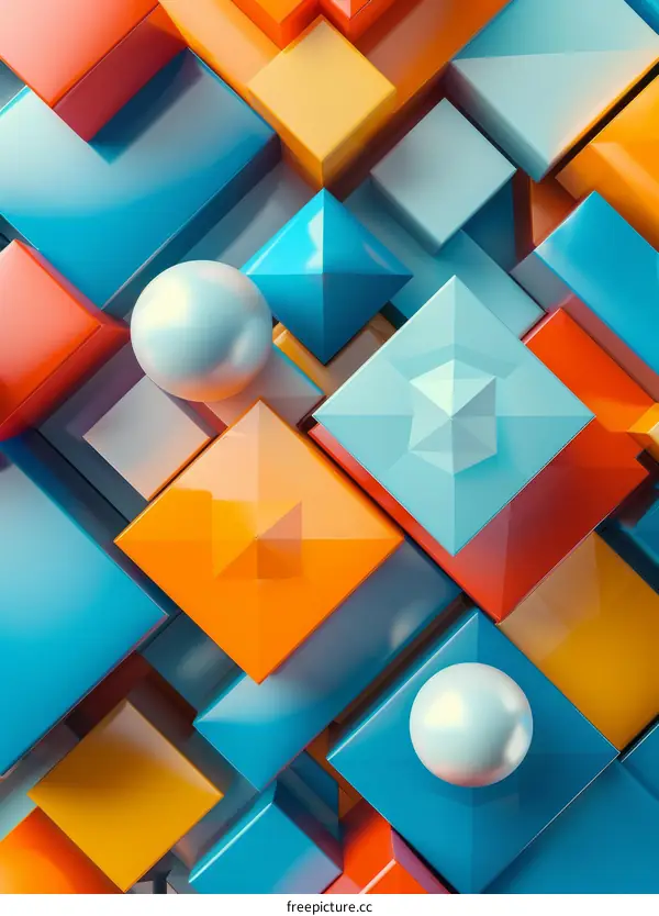 3D rendering of geometric shapes with balls