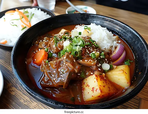 Korean Spicy Beef Stew with Rice