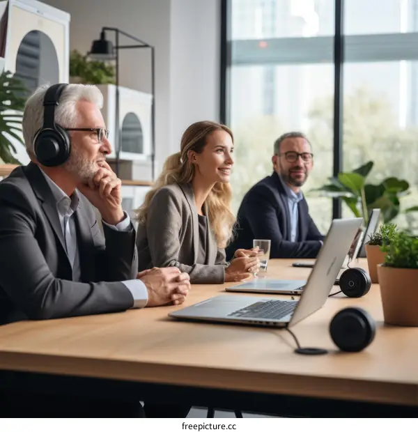 Business Professionals in a Meeting Discussing Ideas and Strategies