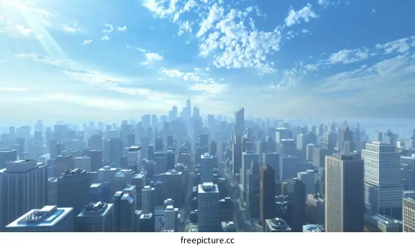 Modern City Skyline with Skyscrapers