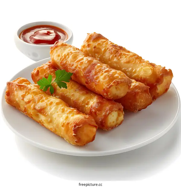 Crispy Fried Spring Rolls with Sauce