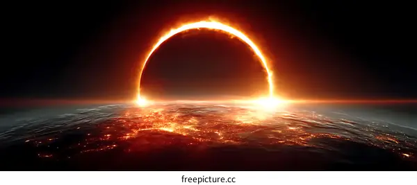 Apocalyptic Solar Eclipse Over Earth