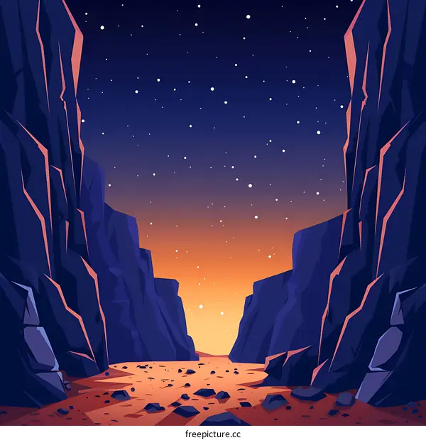 Night Sky with Starry Canyon