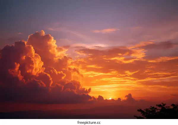 Stunning Sunset Sky with Dramatic Clouds