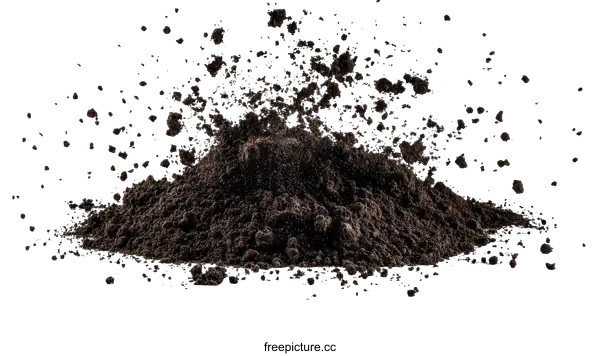 [Transparent Background PNG]Dark Soil Pile Isolated on White Background