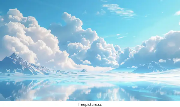 Majestic Glacier and Glacial Lake Landscape