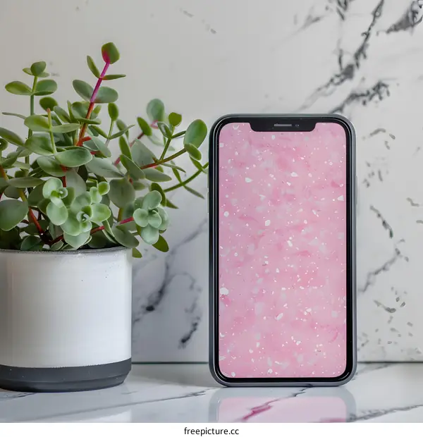 Pink and White Speckled Smartphone Wallpaper